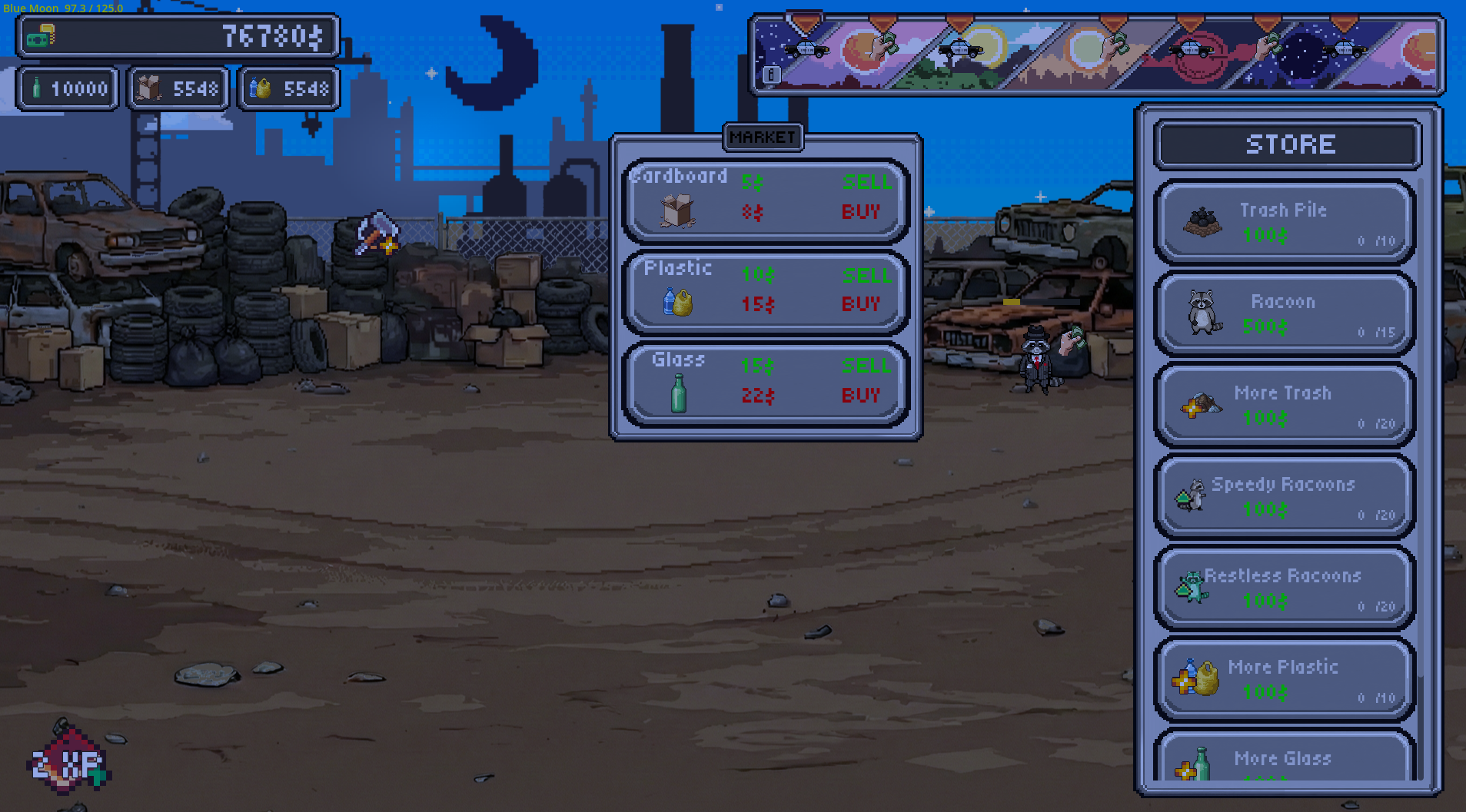 RacooNation night mode - buying resources at night